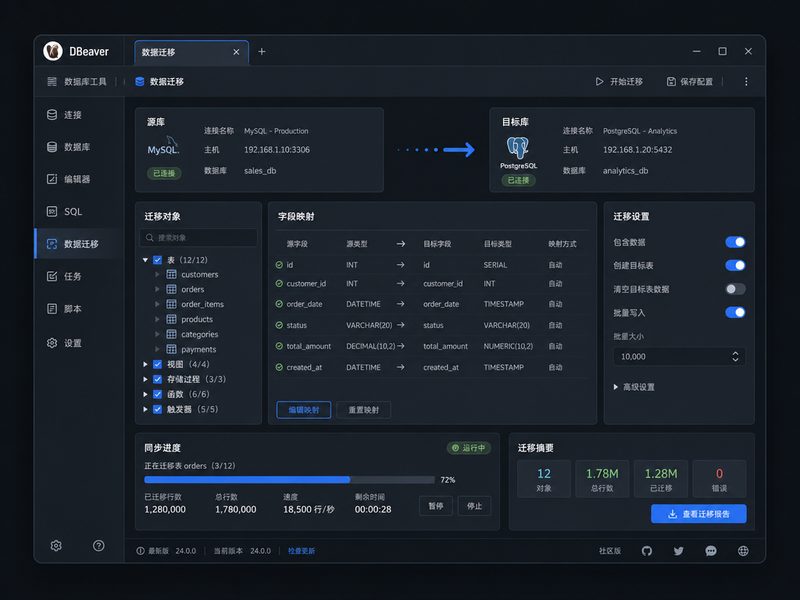 DBeaver 数据管理界面展示