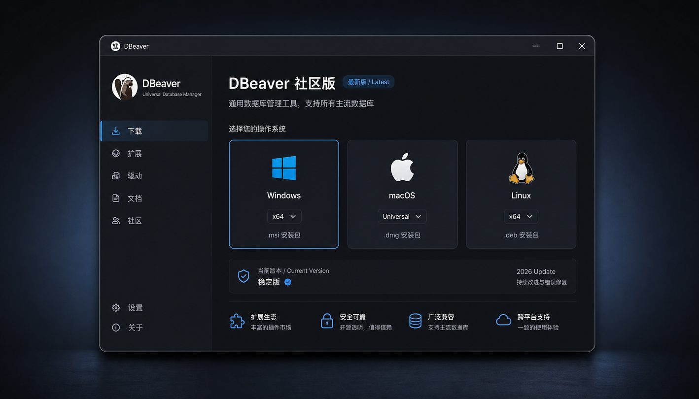 DBeaver 跨平台界面展示